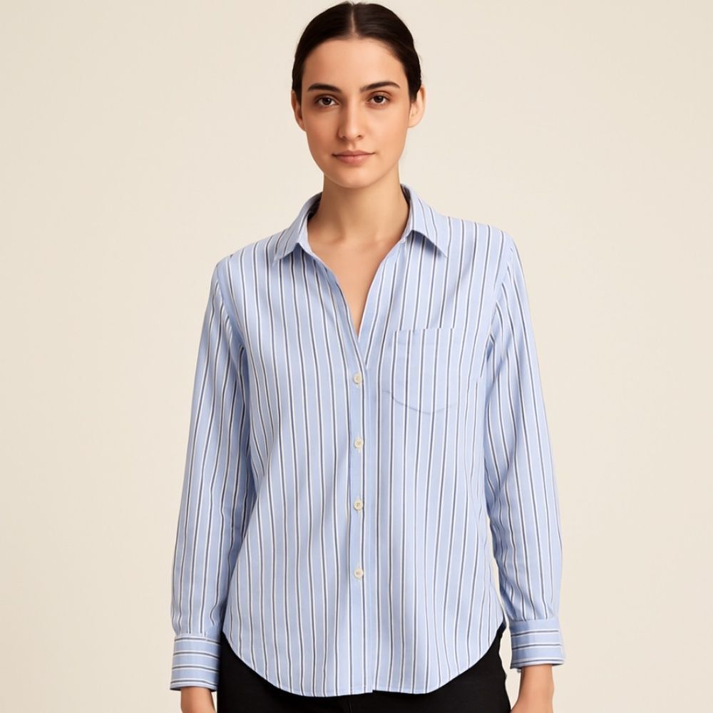 Grayson The Hero Button-Up Shirt Blue White Stripe Size 02